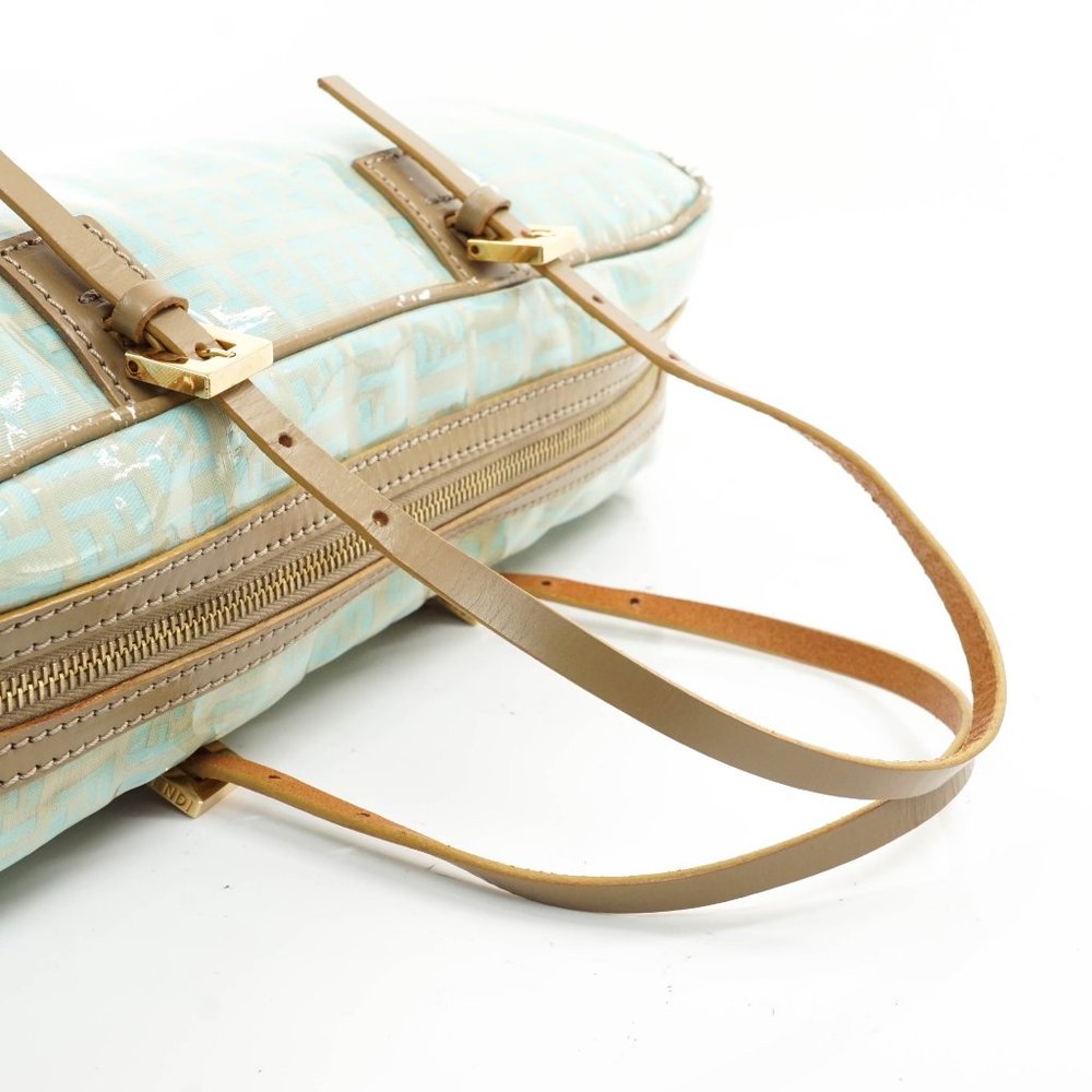 Auth Fendi Zucchino Hand Bag Light Blue #15070F96 - Picture 5 of 12